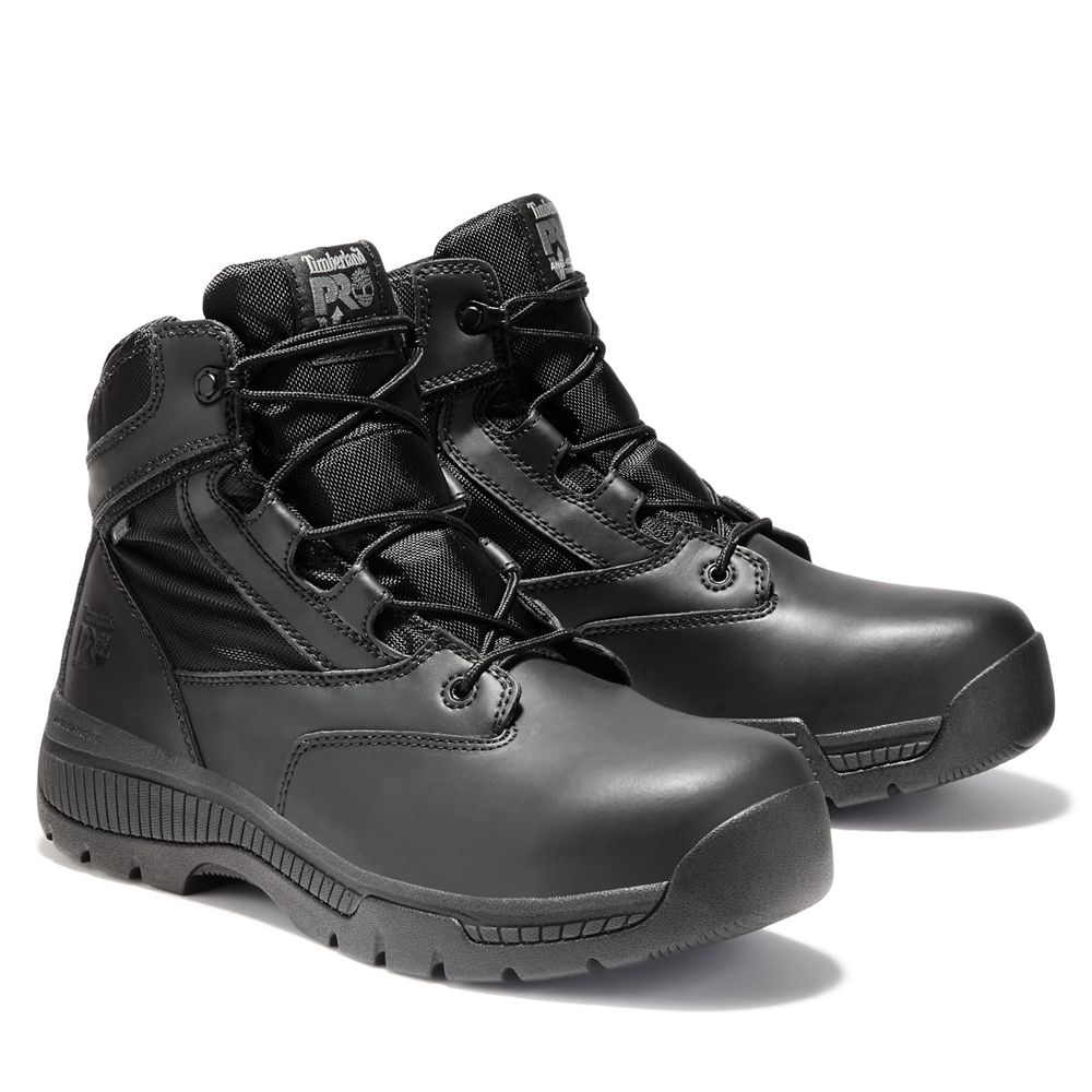 Timberland Pro Μποτακια Ανδρικα Μαυρα - Valor™ Duty 6\" Soft Toe - Greece 0125479-IV